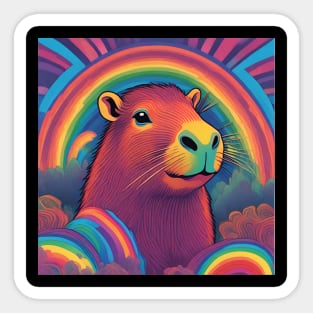 Psychedelic Capybara Sticker